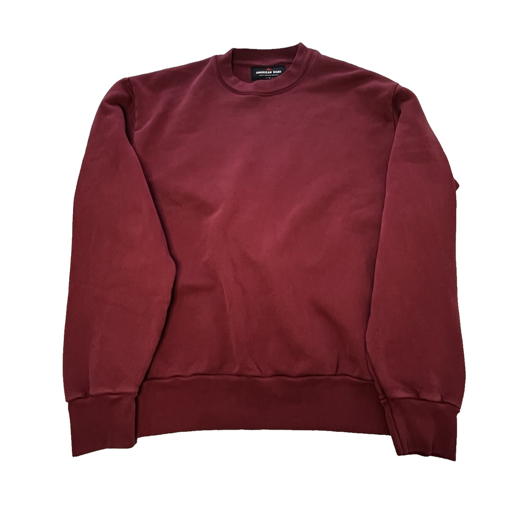 American Giant Unisex American Vintage Crew Sweatshirt M Washed Red Pullover